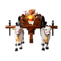 Teakwood Bullock Cart Set – Medium — close-up of the pair of bulls