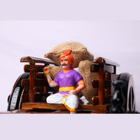 Teakwood Bullock Cart Set – Small — farmer figure included with the set
