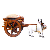 Teakwood Bullock Cart Set – Small — left-side view