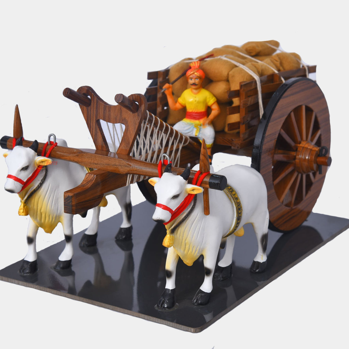 Teakwood Bullock Cart — left-side view