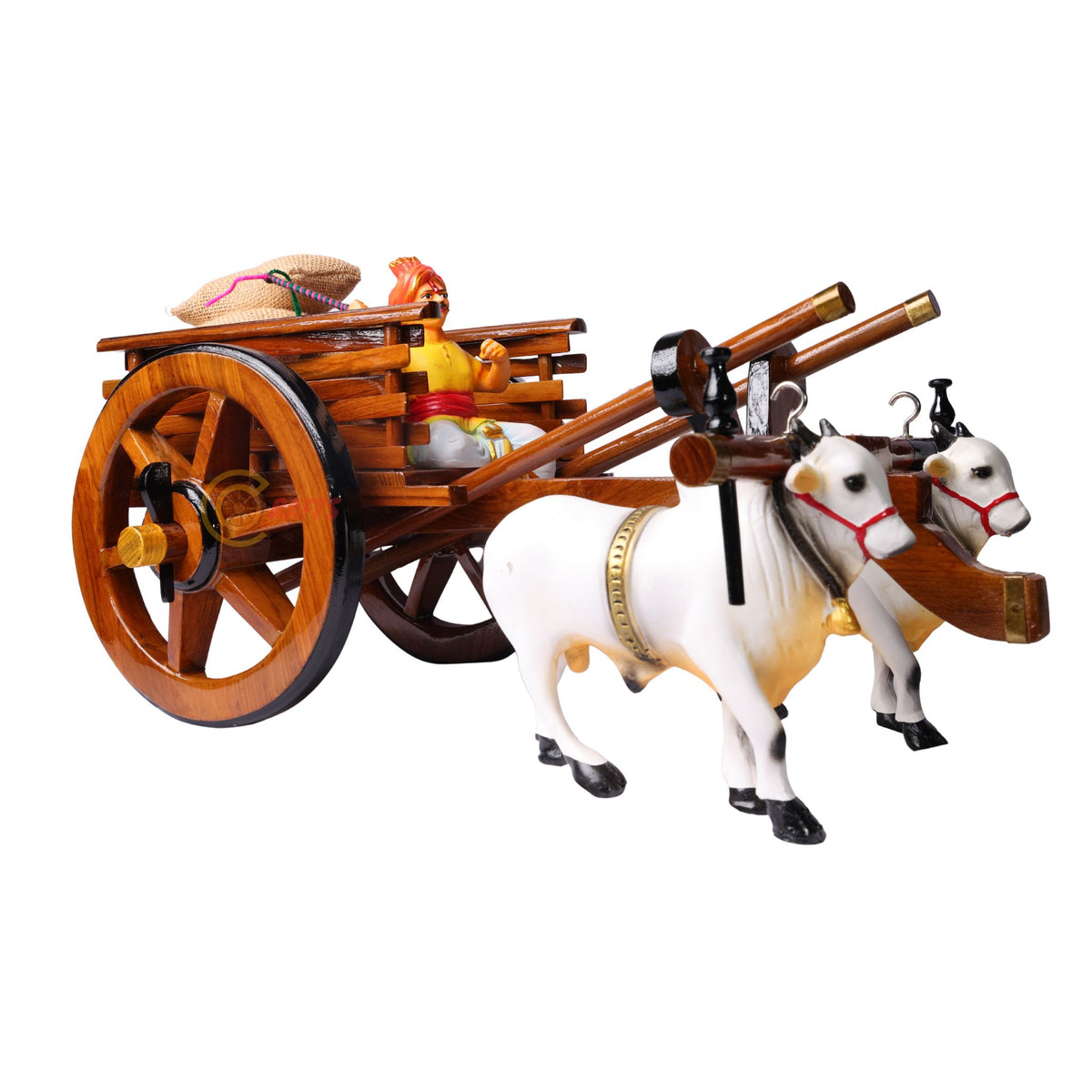 Teakwood Bullock Cart Set – Medium — main product photo on white background