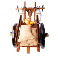 Teakwood Bullock Cart Set – Medium — back and top angle view