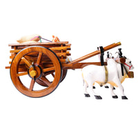 Teakwood Bullock Cart Set – Medium — left-side view