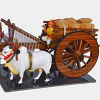 Teakwood Bullock Cart — close-up of the cart wheels