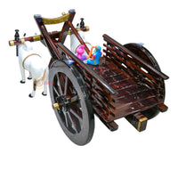 Dark Brown Bullock Cart Teapoy — back view