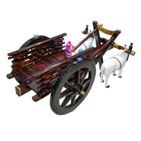 Dark Brown Bullock Cart Teapoy — left-side view