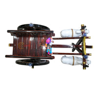 Dark Brown Bullock Cart Teapoy — top side-angle view