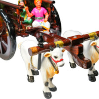 Dark Brown Bullock Cart Set – Small — close-up of the pair of bulls
