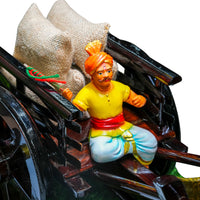 Dark Brown Bullock Cart Set – Medium — close-up of the pair of bulls