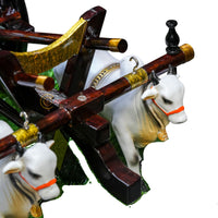 Dark Brown Bullock Cart Set – Medium — cart loaded with grain sacks