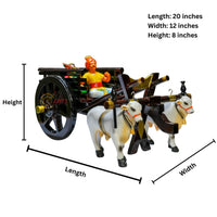 Dark Brown Bullock Cart Set – Medium — dimensions reference image