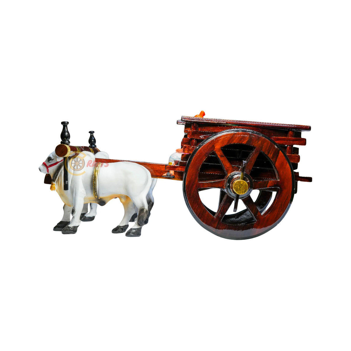 Dark Brown Bullock Cart Set – Small — top-left angle view