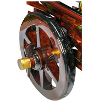 Dark Brown Bullock Cart Set – Small — close-up of the cart wheel
