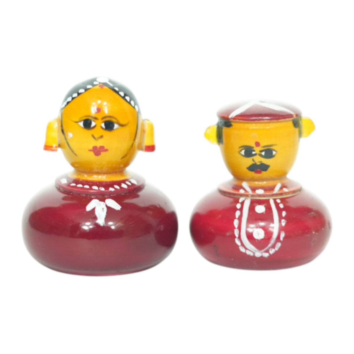 Etikoppaka Round Couple Doll Pair – view 1