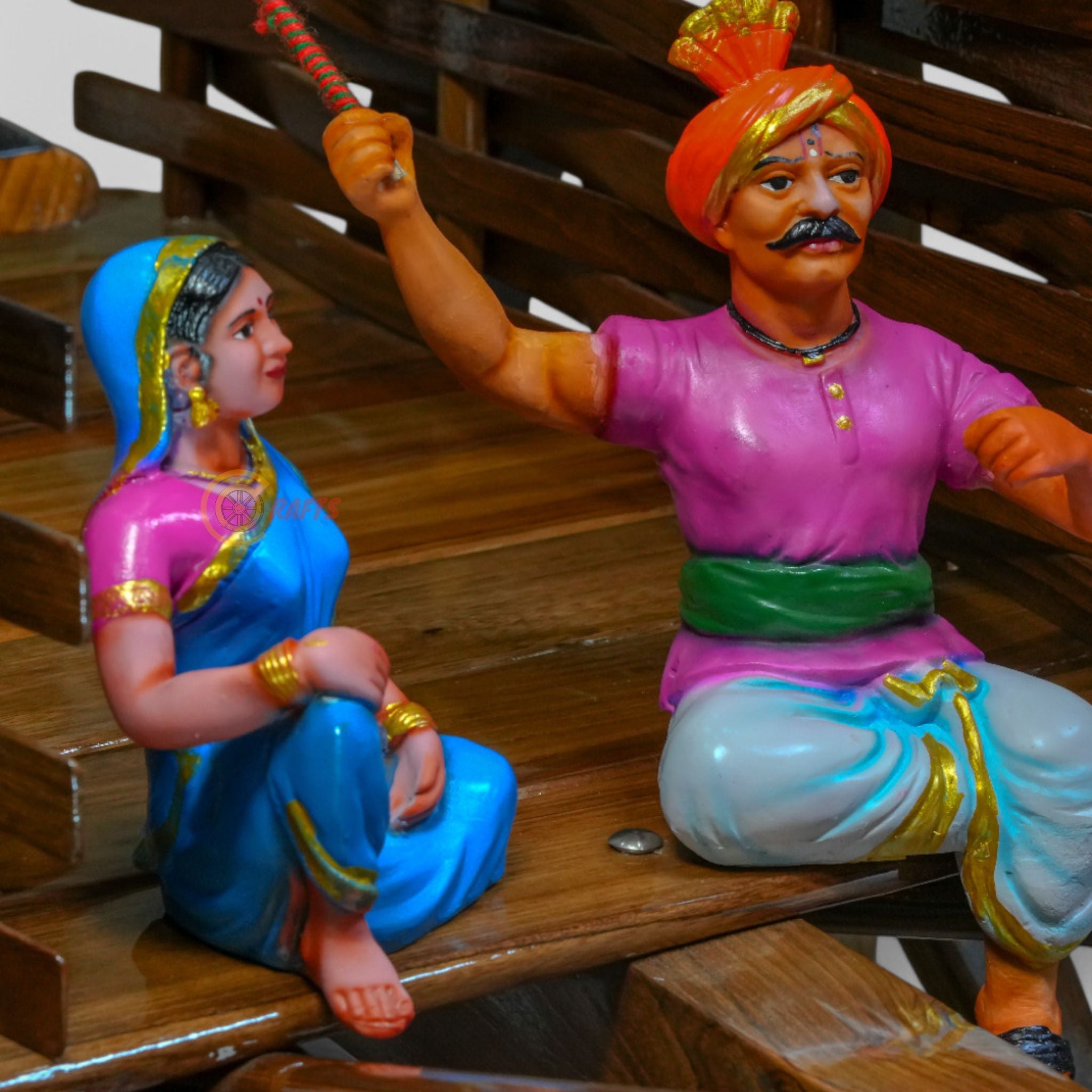 Teakwood Bullock Cart Teapoy - Standard