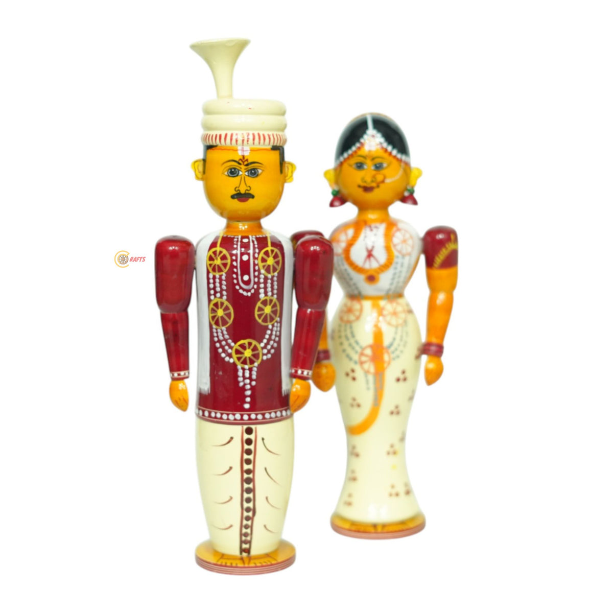 Etikoppaka Bride and Groom (Pelli Koduku & Pelli Kooturu, Talambralu) Pair — close-up view