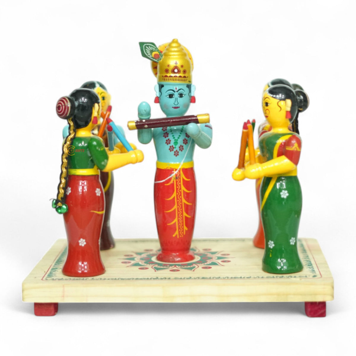 Etikoppaka Krishna with Gopikas Dandiya Set — handcrafted Etikoppaka lacquerware, main product photo
