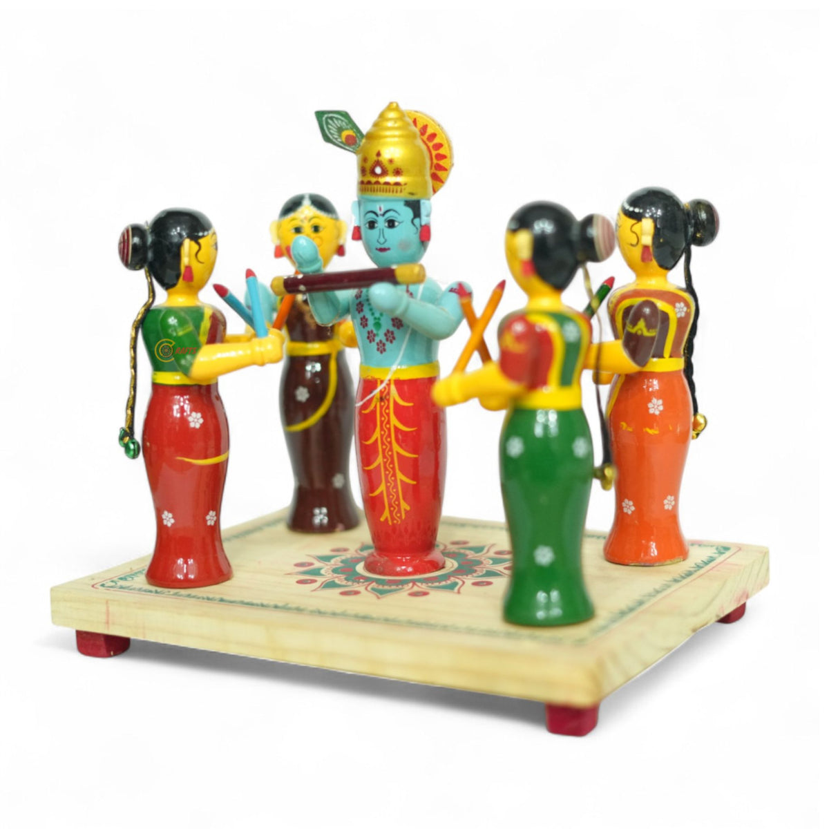 Etikoppaka Krishna with Gopikas Dandiya Set — side view