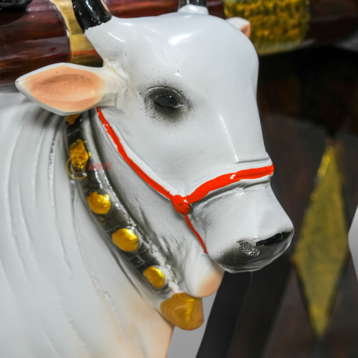 Dark Brown Bullock Cart Teapoy — close-up view