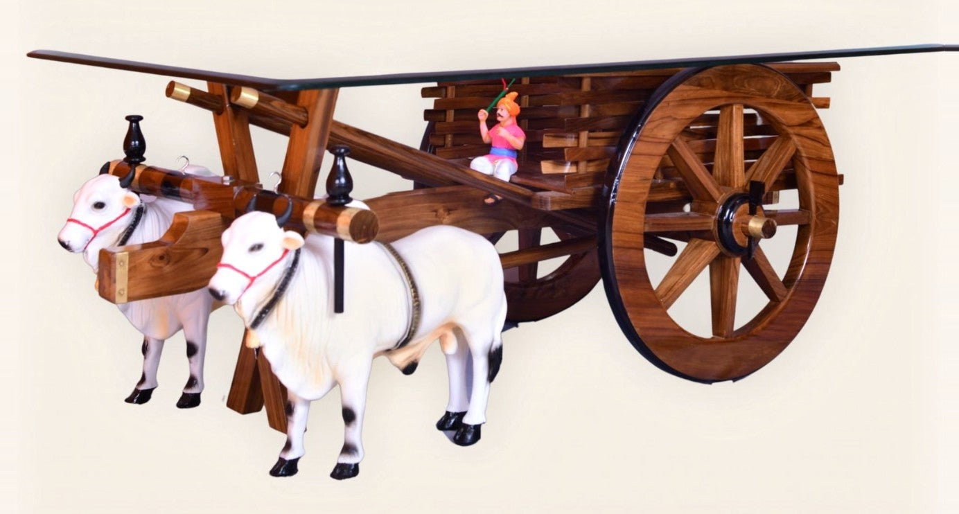 Teakwood Bullock Cart Teapoy